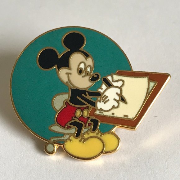 Vintage Disney Mickey Animator Pin Lapel Artist Signed Taiwan Rare Disneyana - Picture 6 of 10